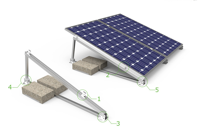 Non-penetrating Ballast Solar Racking