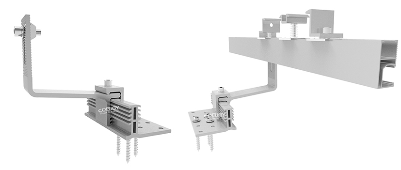 aluminum solar pitched roof mounting hook