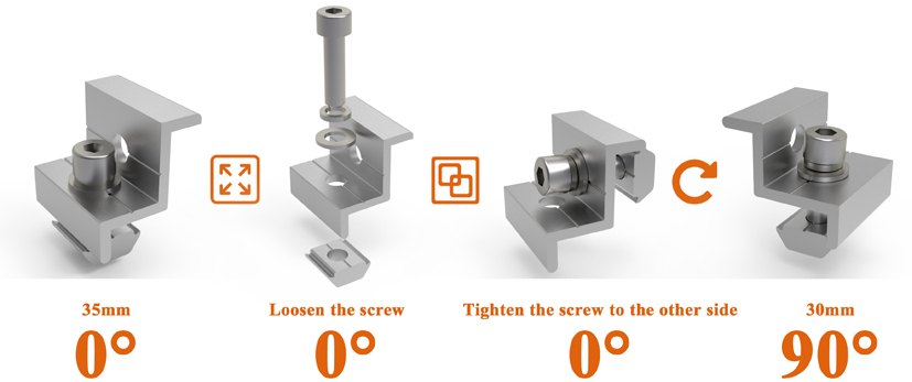 35mm solar panenl end clamp 