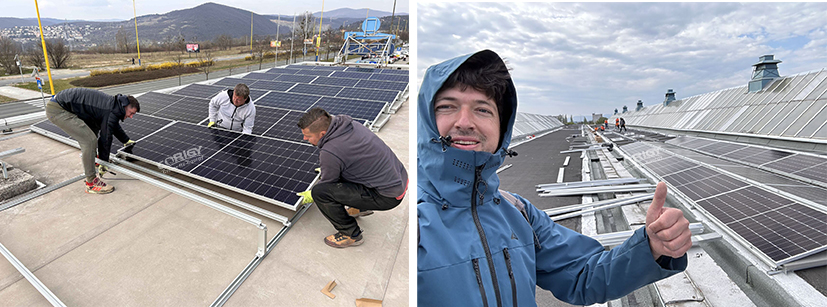 Dual Tile Solar Flat Roof Ballast