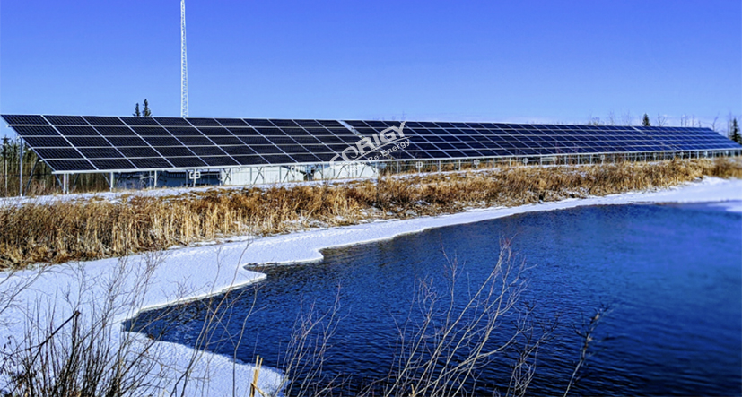 solar rack near the sea