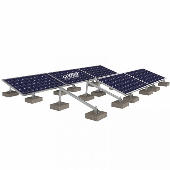 Portable solar pv ballasted panel mounting structure