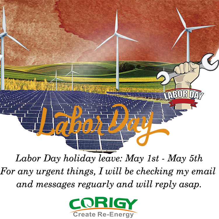 Aviso del Día Internacional del Trabajo de Corigy